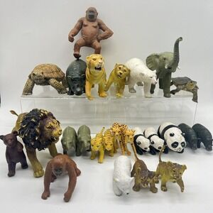 AAA Triple A‎ Zoo Animals Lot Of 25 Heavy Rubber Animal Vintage Elephant Turtle